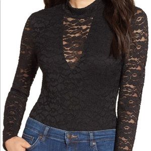 ASTR Black Lace Bodysuit